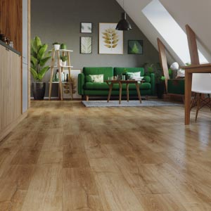 Bright oak floor for living room, one space one floor, new design