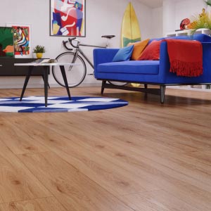 Bright oak floor for living room, one space one floor, new design